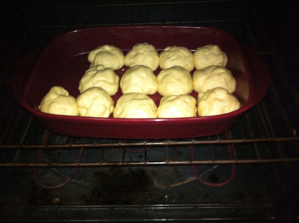 The rolls will have expanded a little, place in oven for 10-15 minutes.....