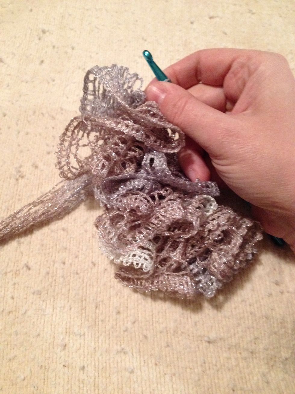 The ruffle starts to form right away!