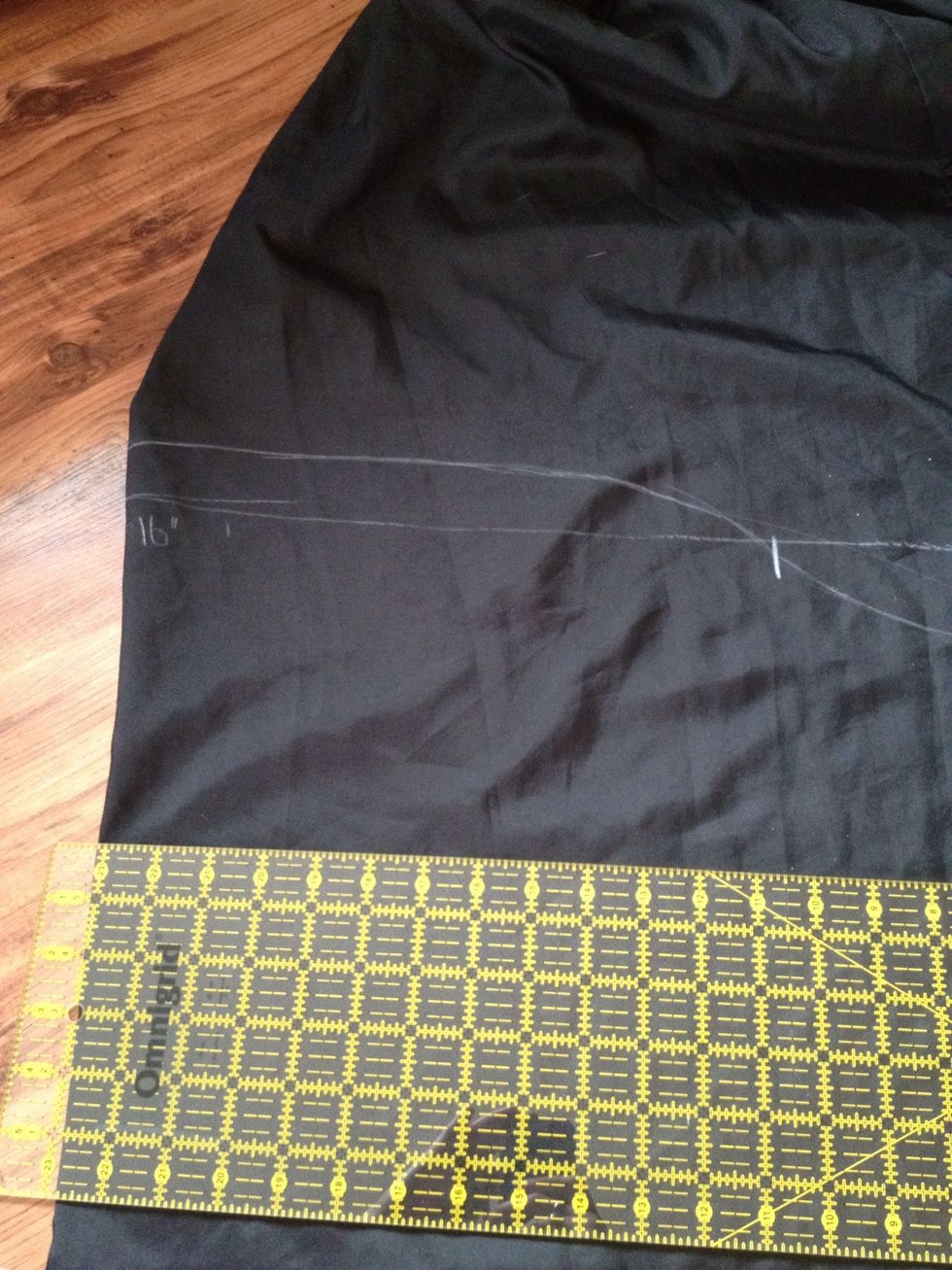 The "S" was done free hand. Also I went a little shorter in the front then my measurement because I decided to make the sheer layer longer then the liner.