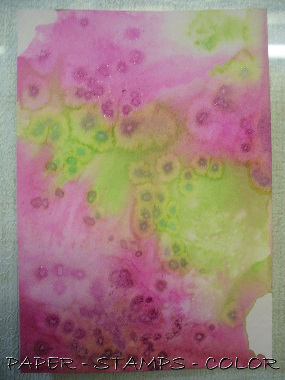 The salt creates beautiful puddles of color.