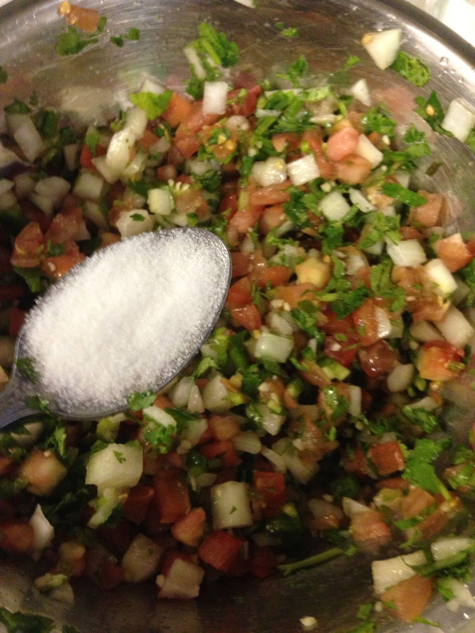 The salt. I know it seems like it's a lot of salt but is not TRUST ME! Then add some ground pepper