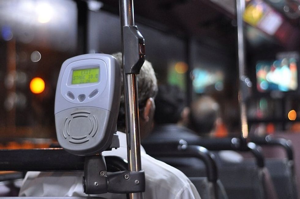 The same steps are applied when you board the buses. Tap in when you get on and tap out when you get off. Fare, distance and card balance are displayed on the screen above the sensor