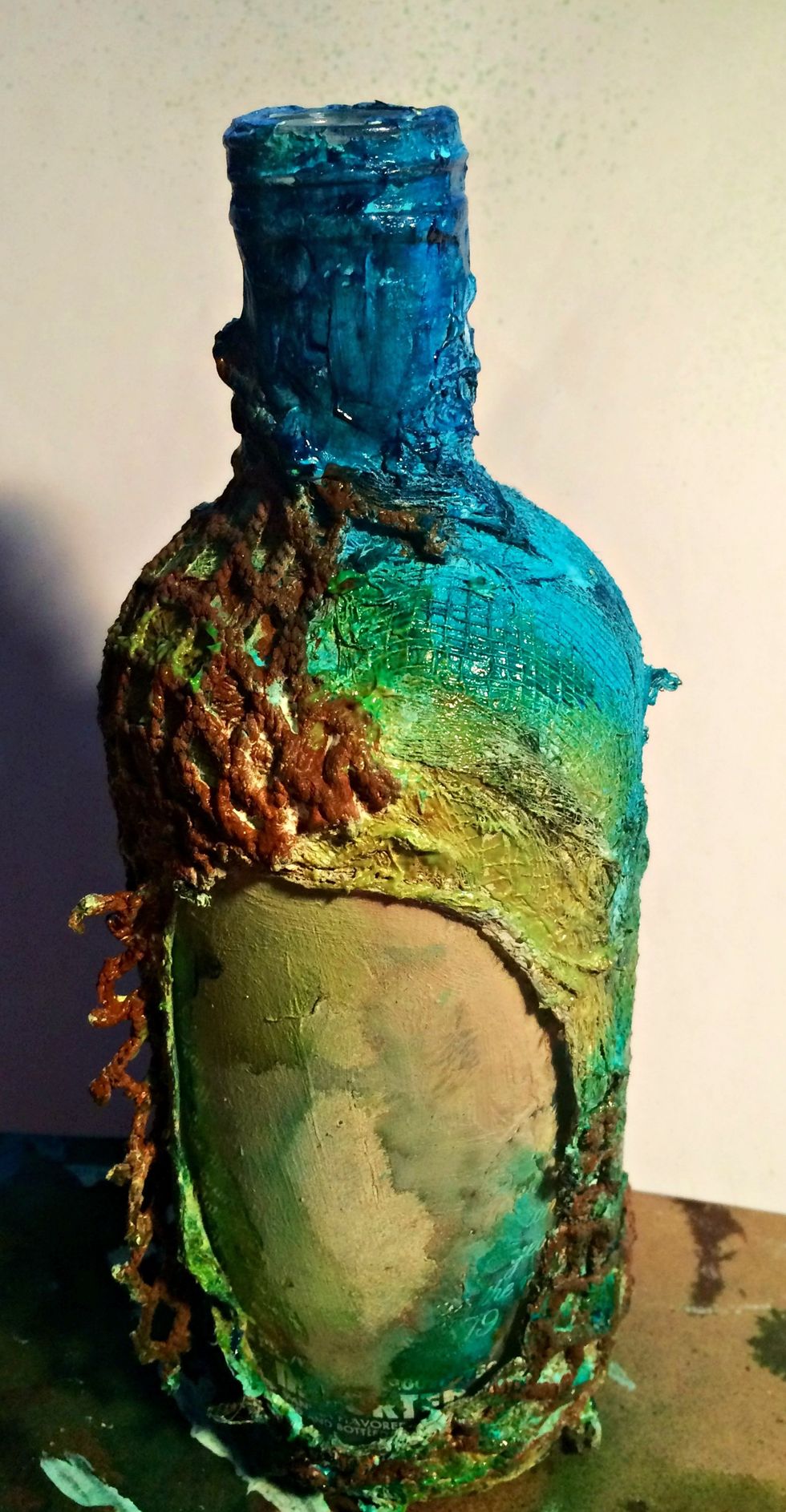 The sand color you see is Cinnamon Toast. With the Gesso down it went on pretty light. After that dried, I grabbed my Chocolate and painted the netting. This took roughly 3 coats.