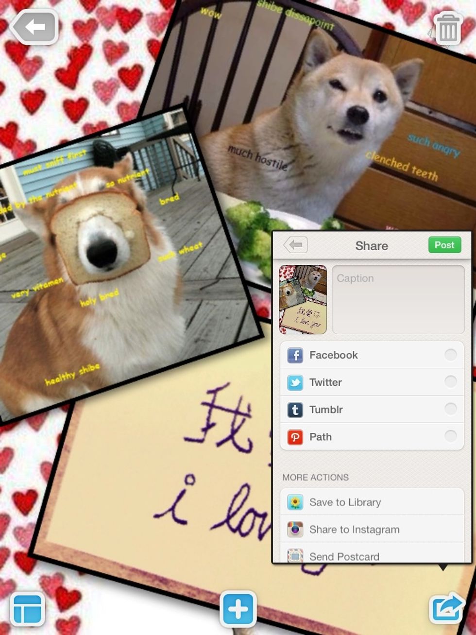 The save button has features that allow you to share to other sites