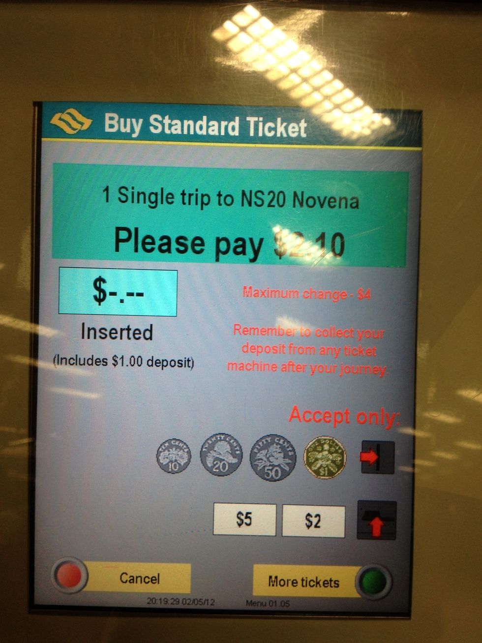 The screen on the left will show the payable amount for your one-time journey