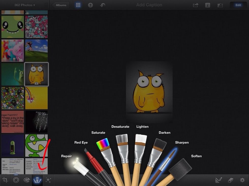 The second one will let you edit the colors in your photo.