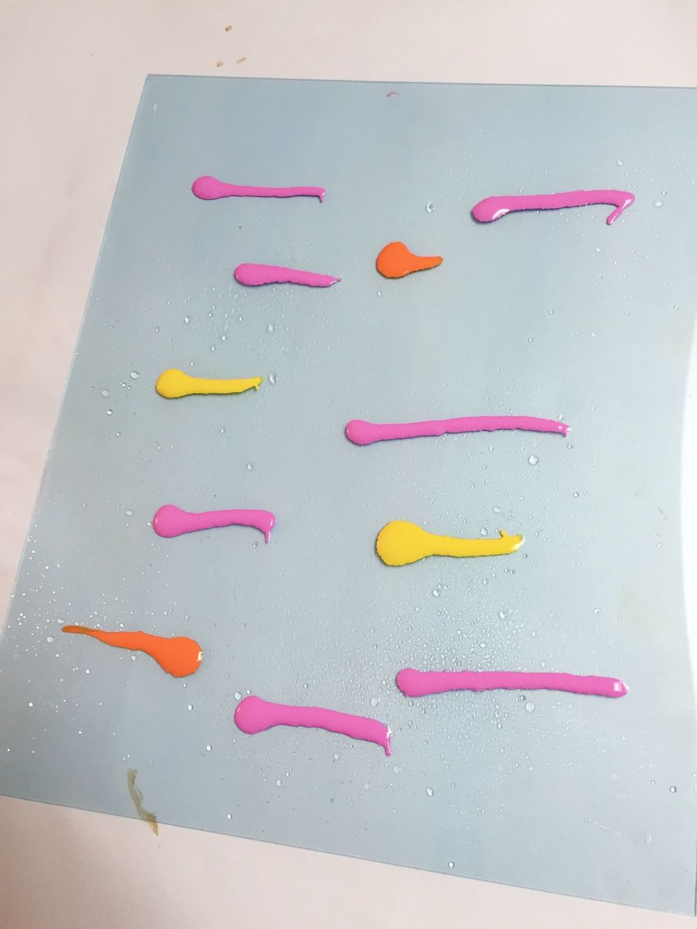 the second print was done using the same method as the first. inks were added to plate.(same colors, but more pink)