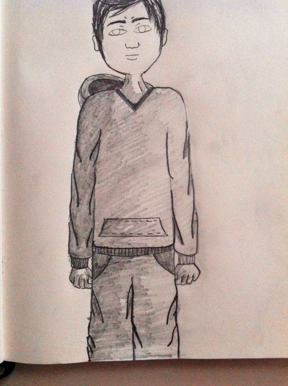 The shadow stars dark from the left side and goes light to the right side...