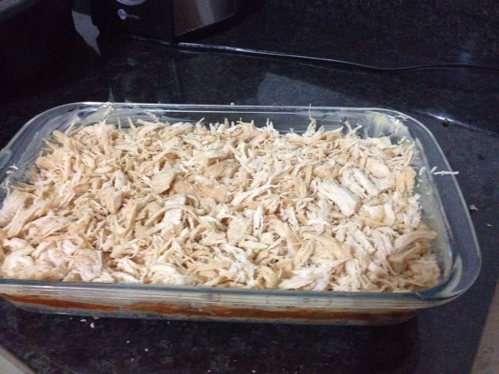 The shredded chicken