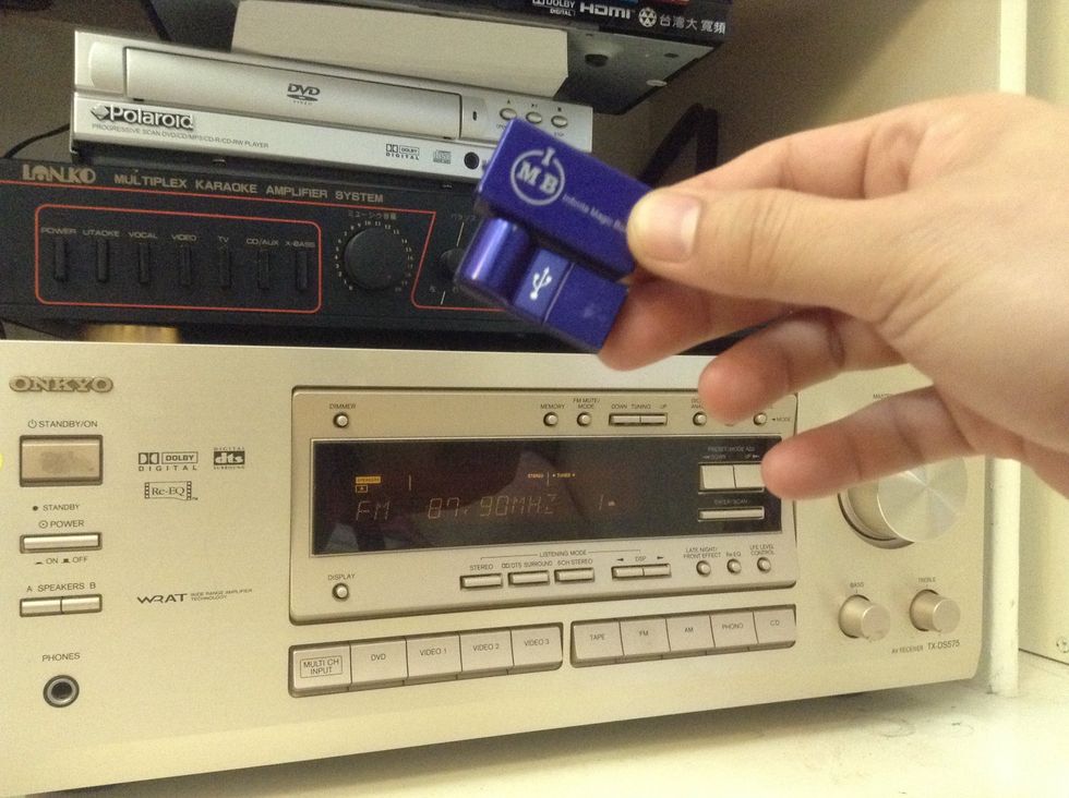 The simple gadget provides an easy hook up from your iPhone to your home surround sound system.