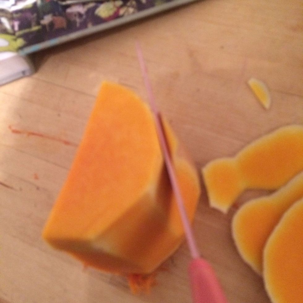 The skins quite tough so be careful whilst cutting