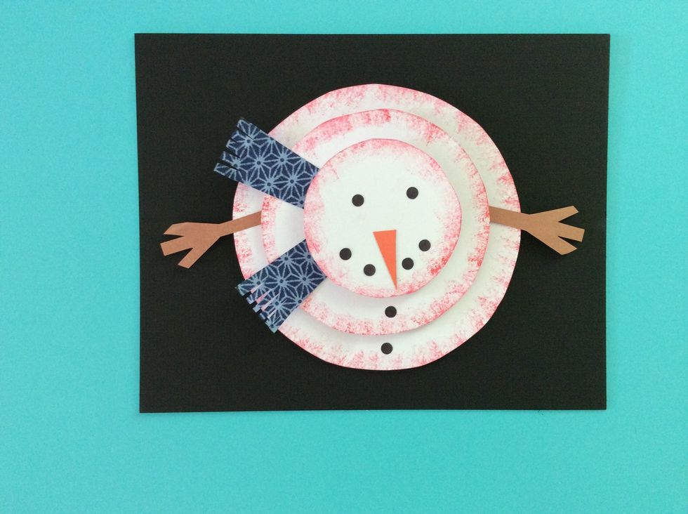 The snowman is now finished.