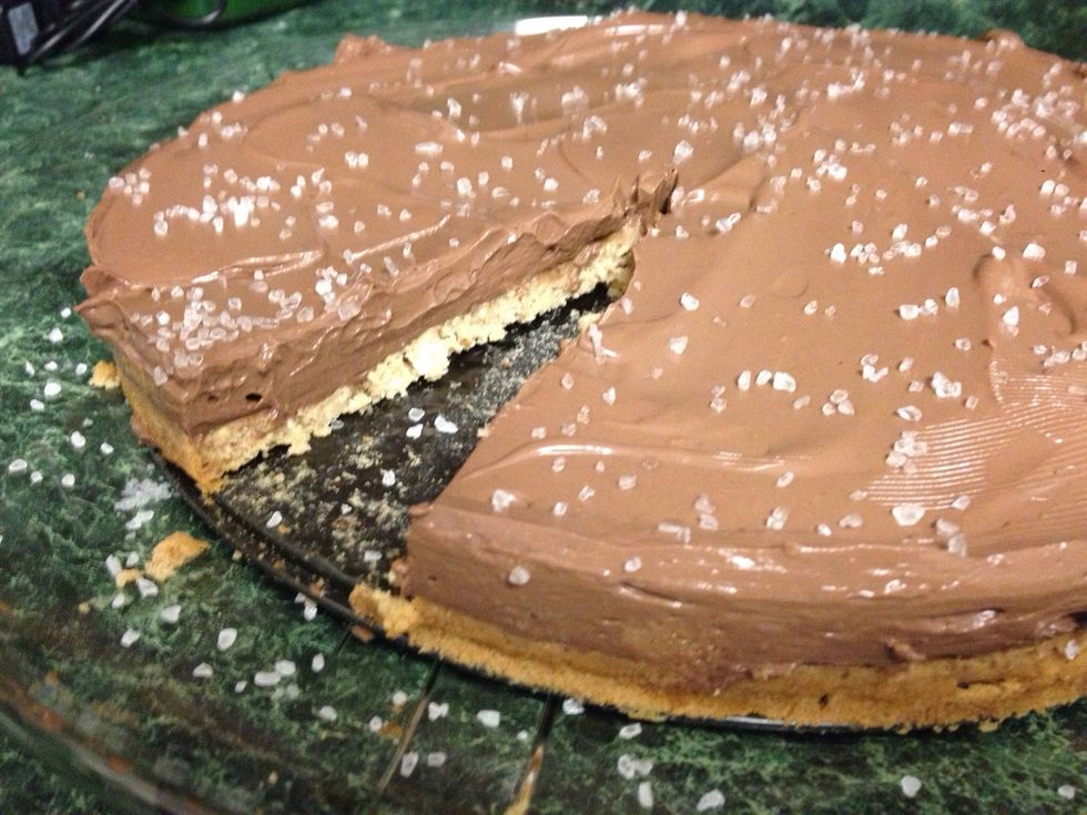 The soft cookie crust goes perfectly with the chocolate mousse...