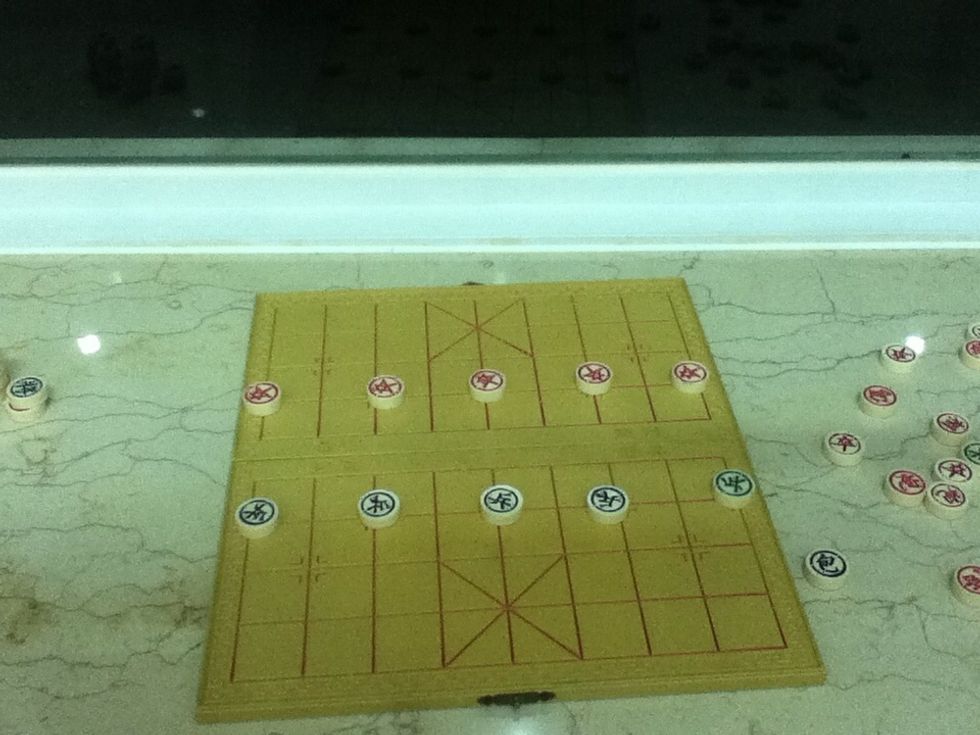 The Soldiers are places near the River,which is a line that separate the red and green territory.