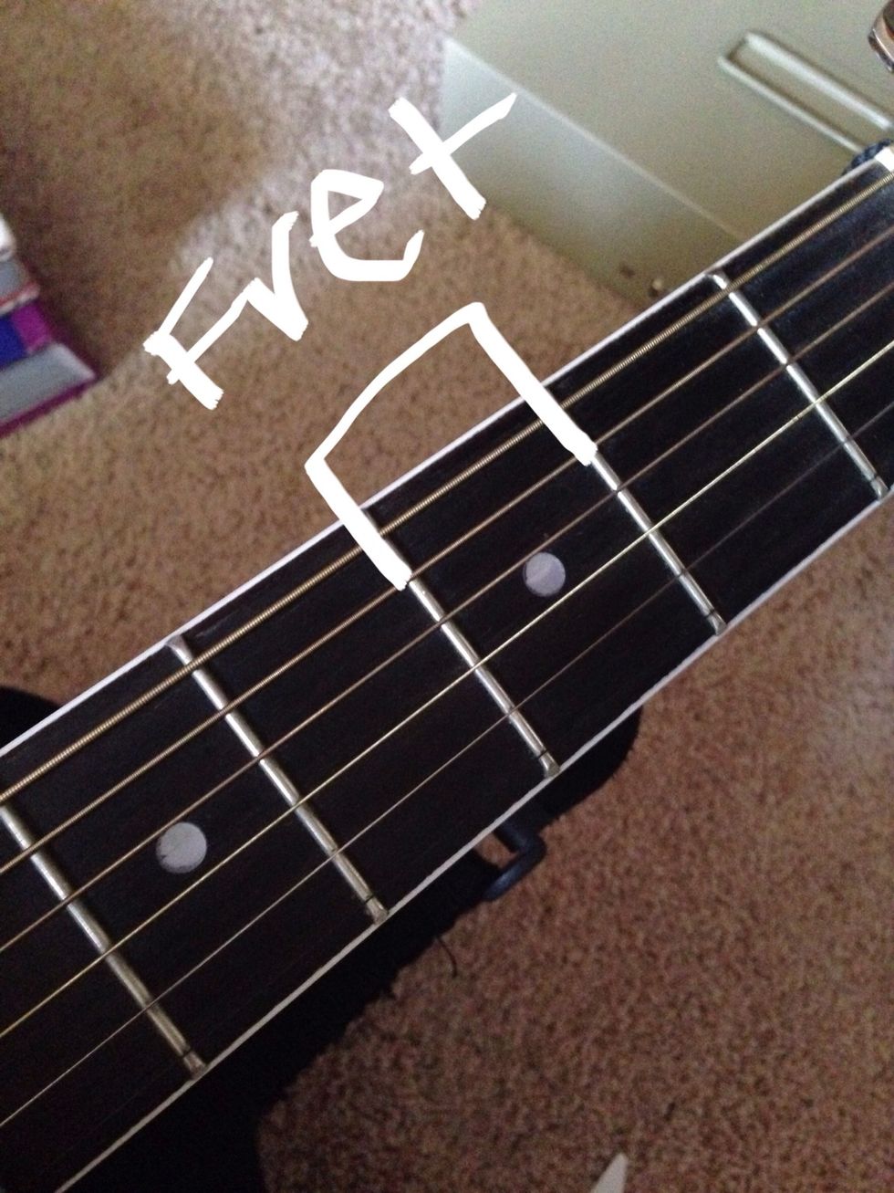 The spaces in between the bars are called frets.