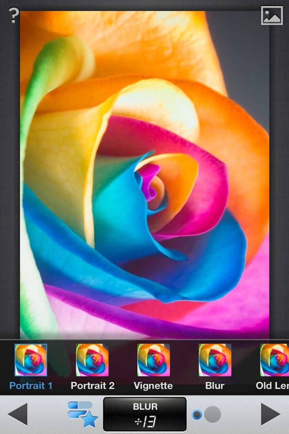 The star opens a preset option menu.