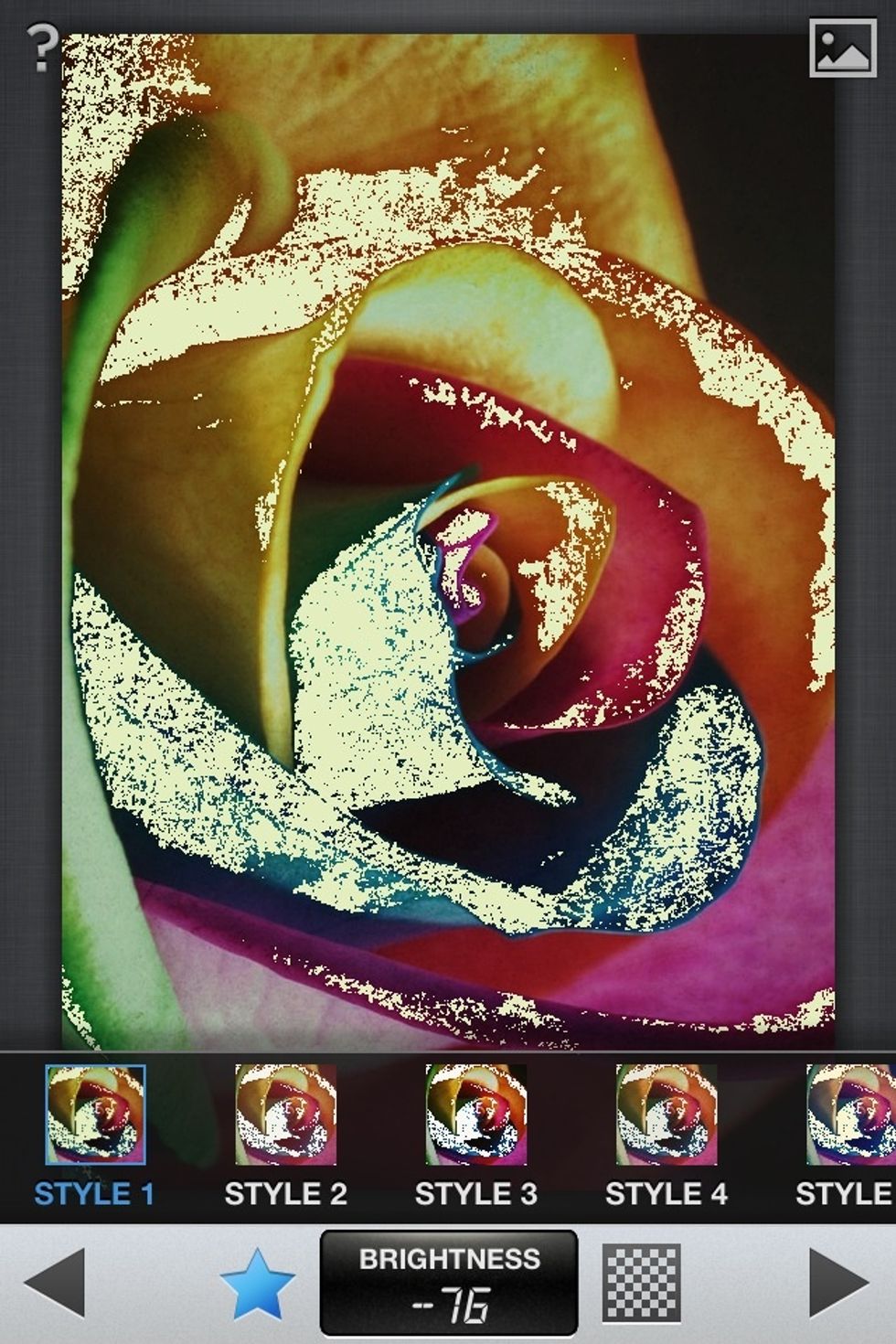 The star opens the preset option menu.