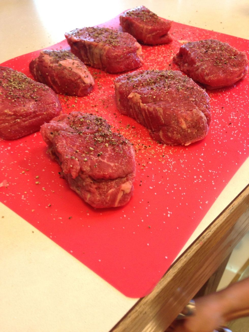 The steak is simple, salt and pepper both sides, all the flavor you need!