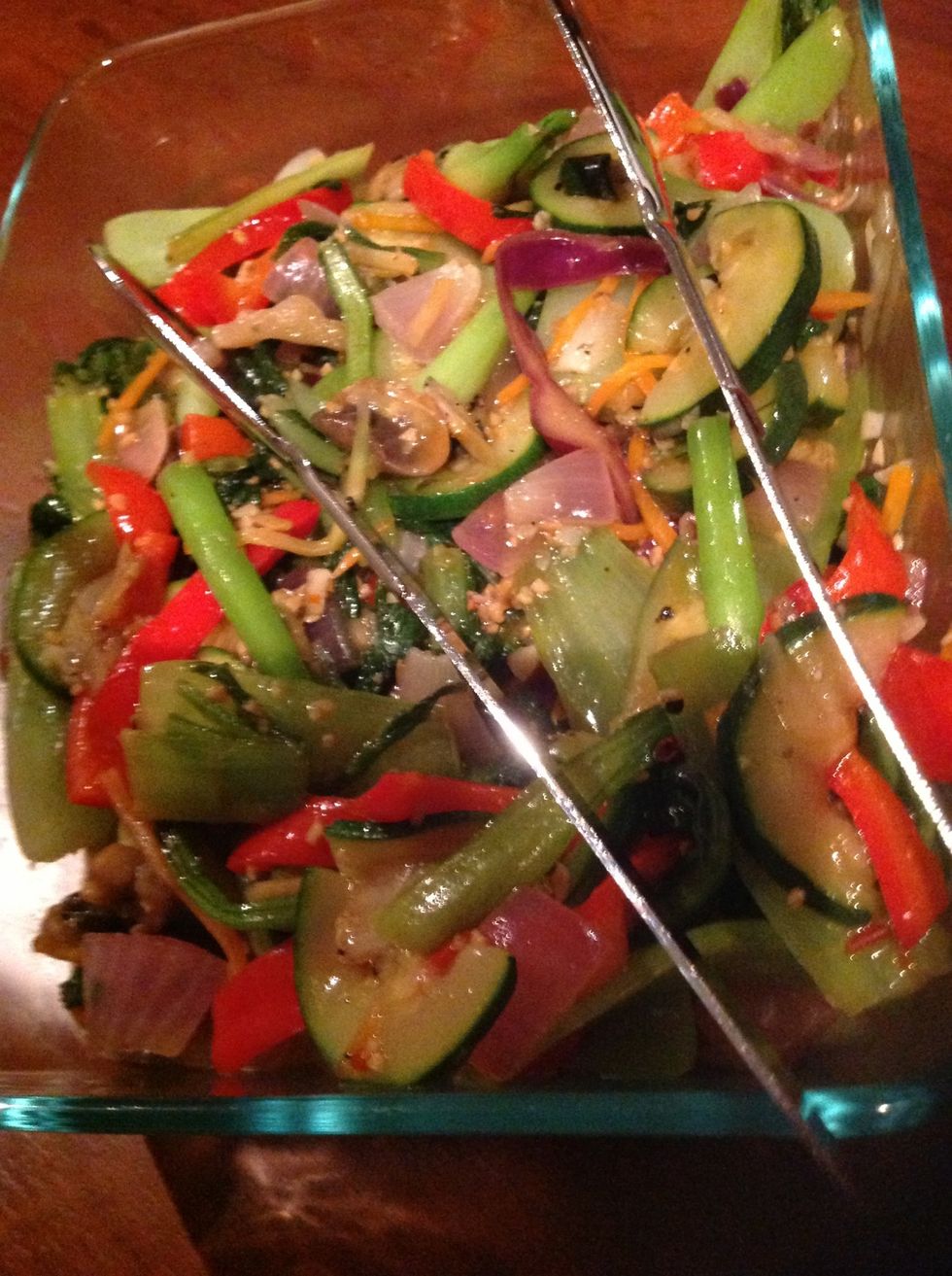 The stir fried vegetables