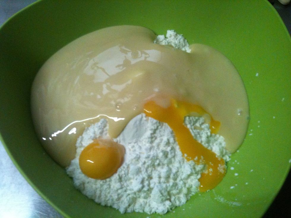 The sweetened condensed milk
