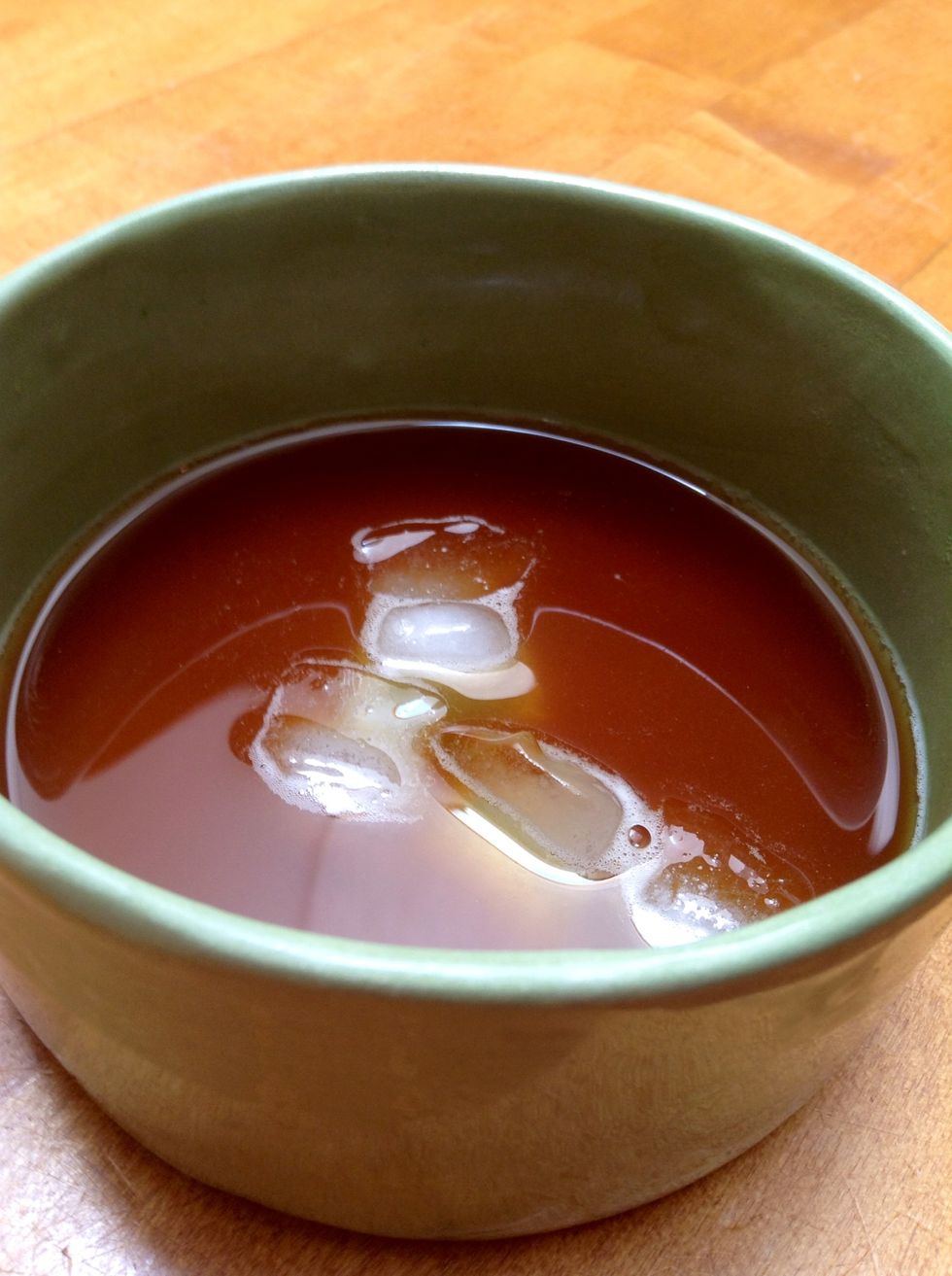 The tea should be done by now, but to cool it off pop a couple ice cubes in it to cool it down \ud83c\udf1d