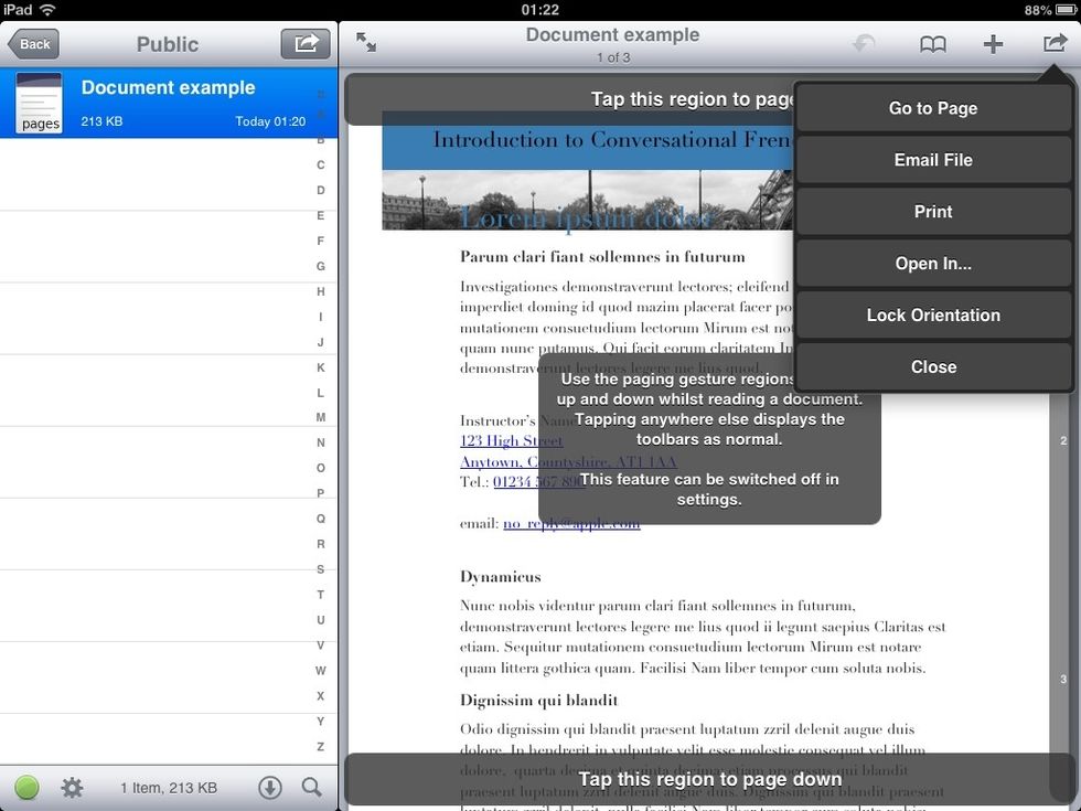 The teacher can choose to open the file in a compatible app for that file type.