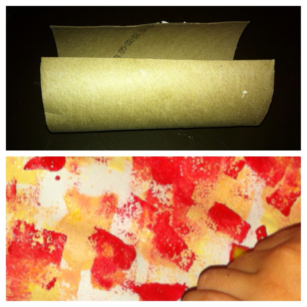 The technique that works best with kids is painting the rolls. Use a brush or sponging technique.