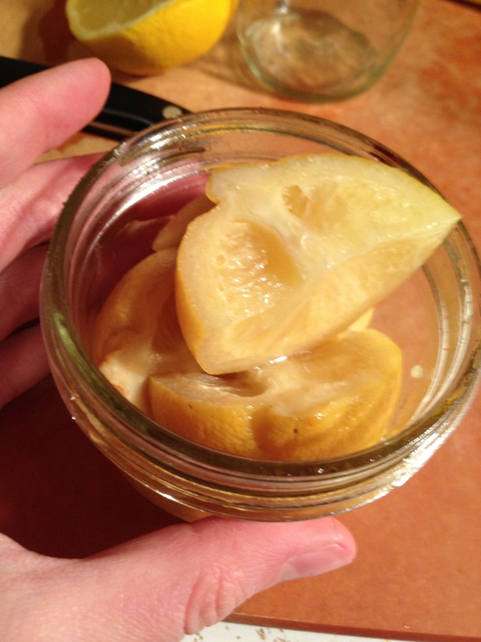 The texture will be softer, and the fragrance stronger. Slice lemon (including rind) and add to salad dressing, roasts and other dishes. Lemons keep in sealed jar for 6 months, no refrigeration needed