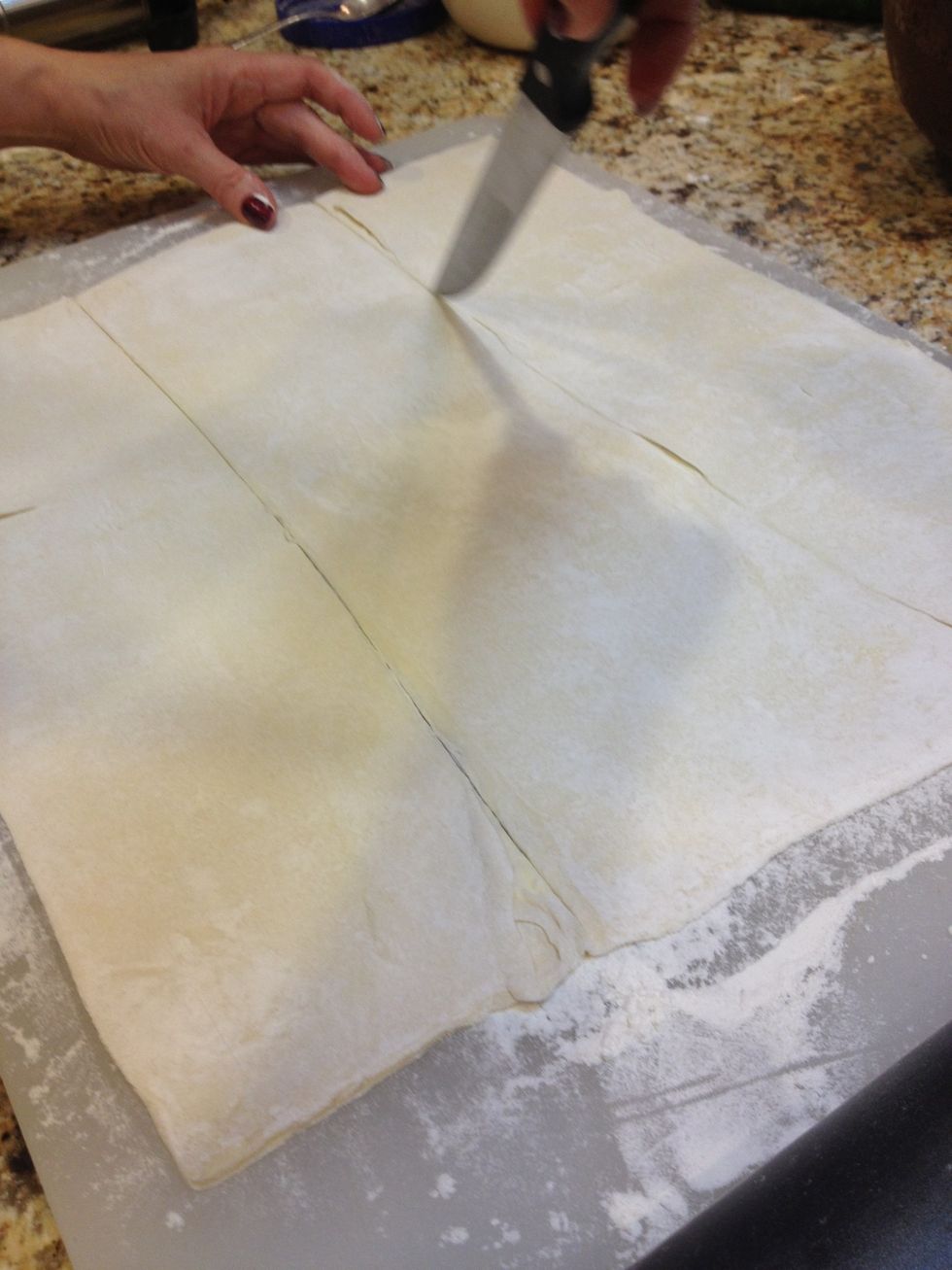 The the dough into three parts