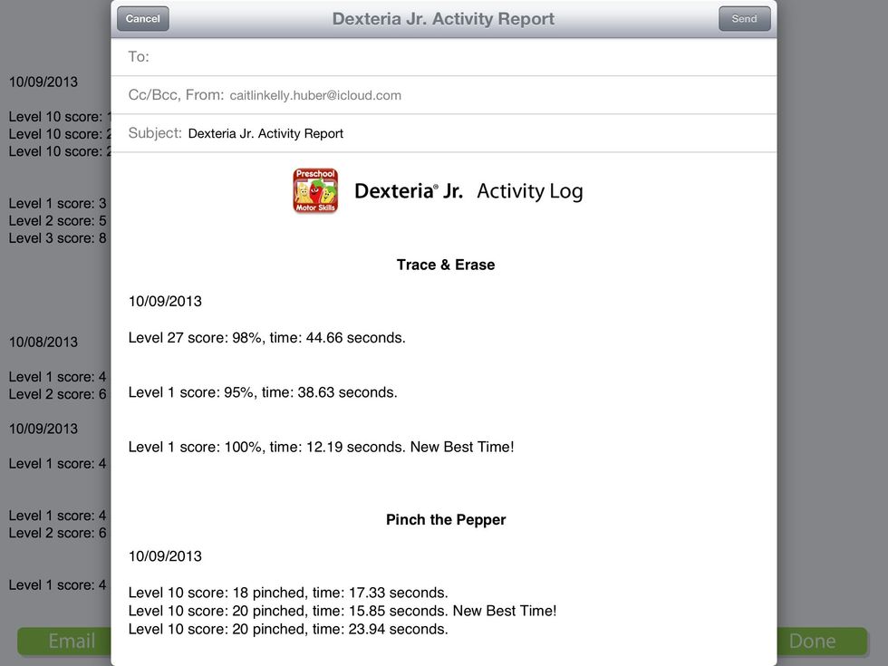 The therapist can choose to share the child's results with a parent or teacher. This is helpful because it allows them to compare the scores attained at home to the scores attained in therapy.