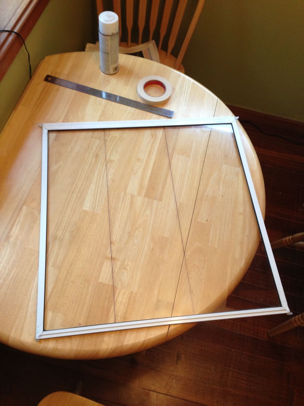 The three sections divided by a sharpie line. Make it nice and dark so it will show up through the white paint.