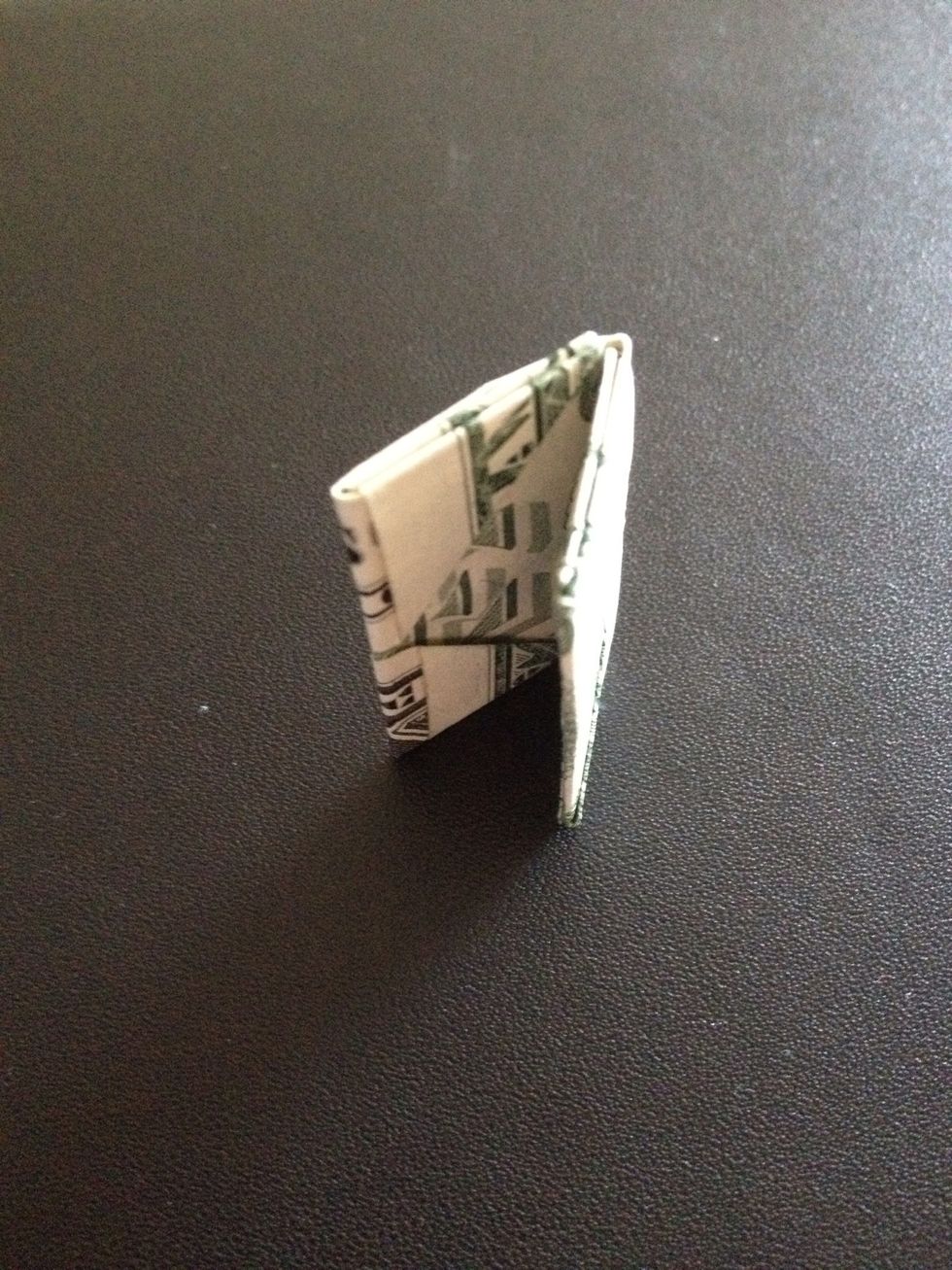 The three thirds folded.