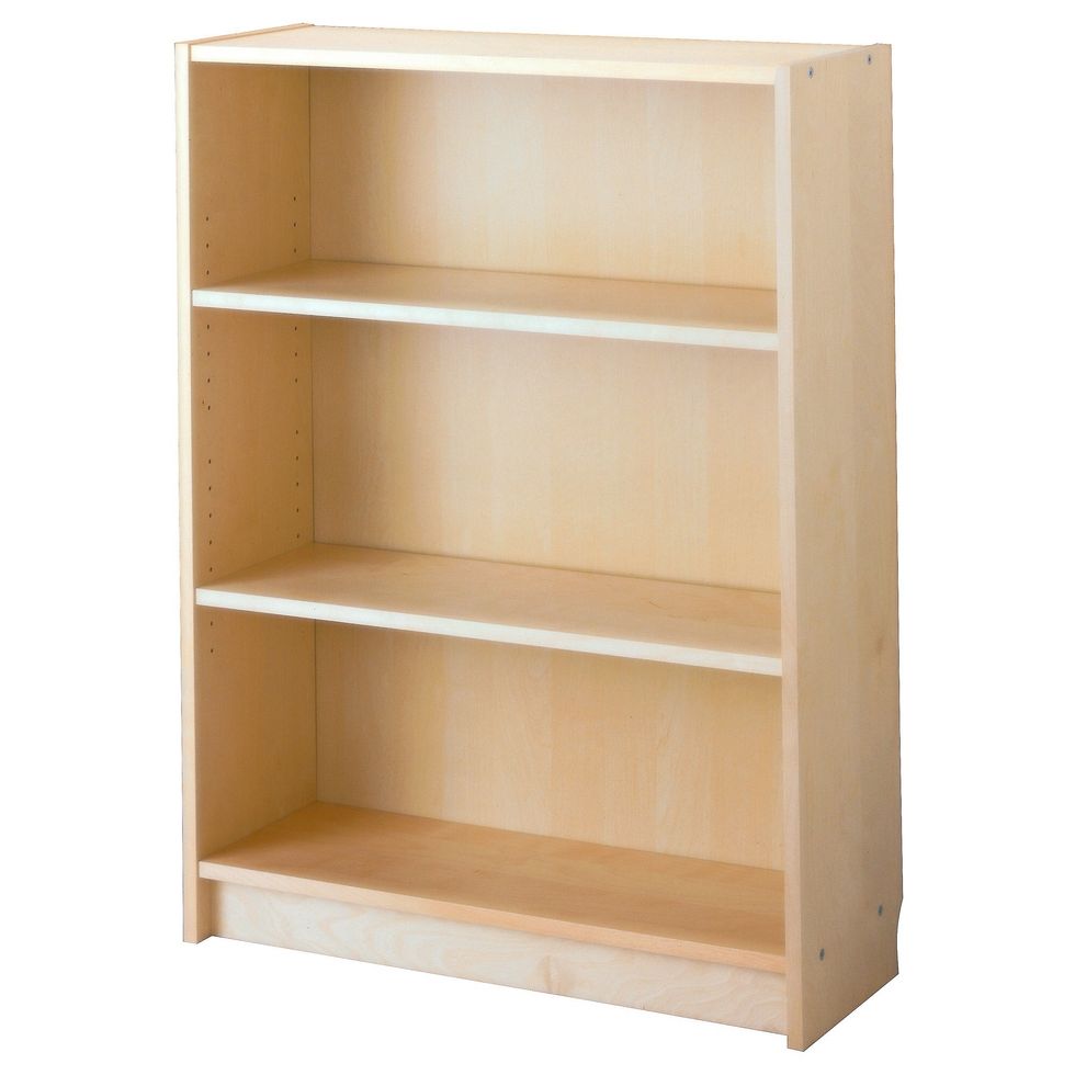 The top is a BILLY bookshelf. I may sound like a broken record, but: You can find them at the IKEA 'as is'-section as cheap as 15\u20ac.