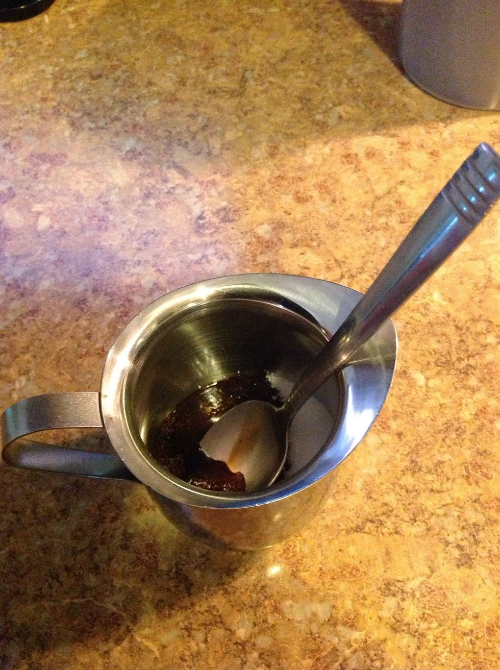 The trick to making the frothy foam for your espresso is to add the first bit of coffee that brewed into the pot (about a teaspoon amount) into the cup of sugar