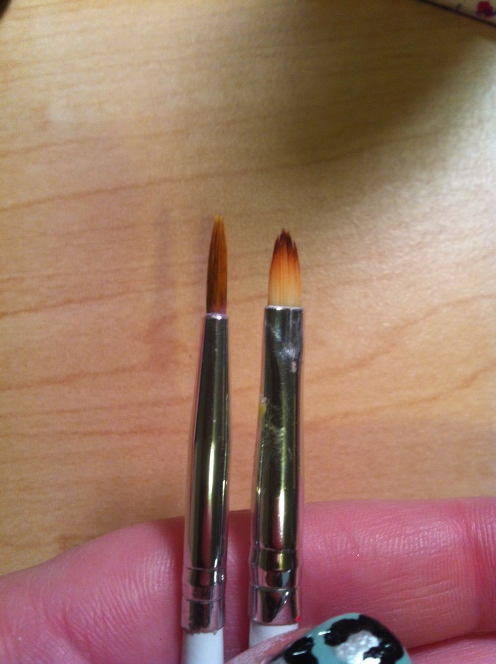 The two brushes I used in this manicure.