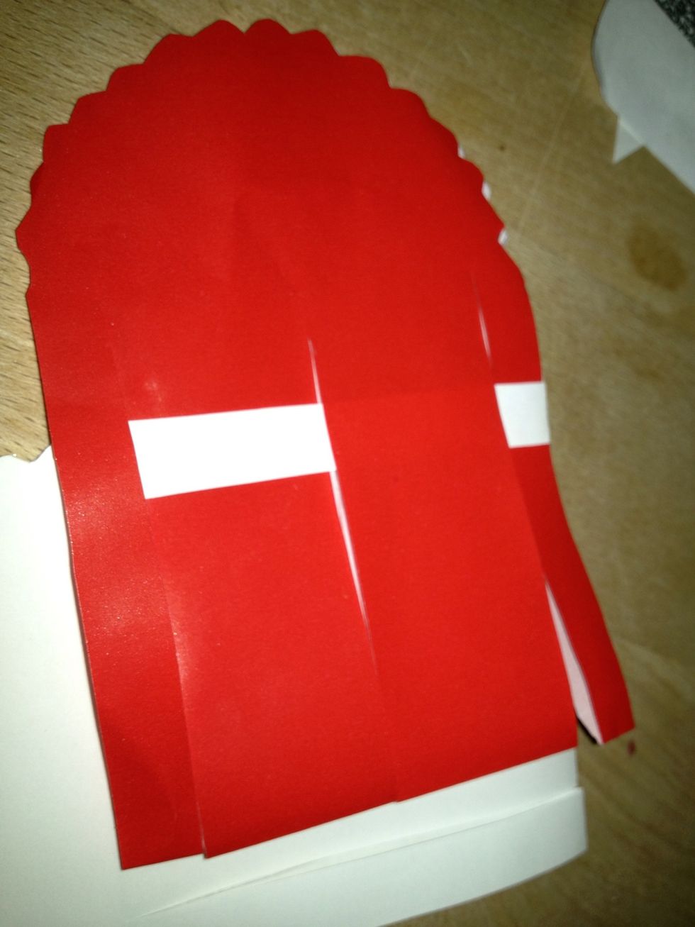 The two pieces are woven together like this.