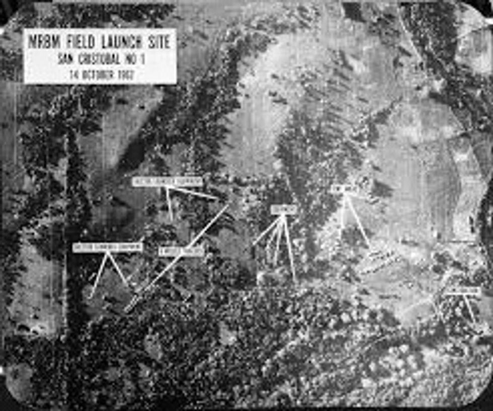 the united states rook photos by a high-altitude U-2 spy plane offered incontrovertible evidence that Soviet-made medium-range missiles in Cuba