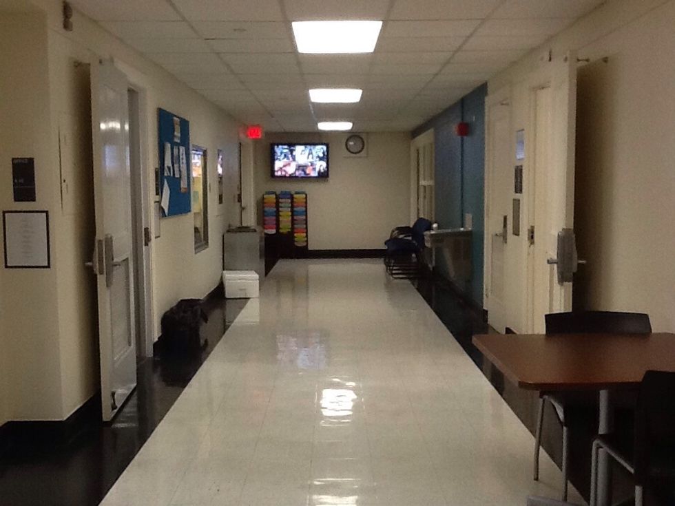 The UTeach office is one of the only offices that keeps their door open all the time. So...