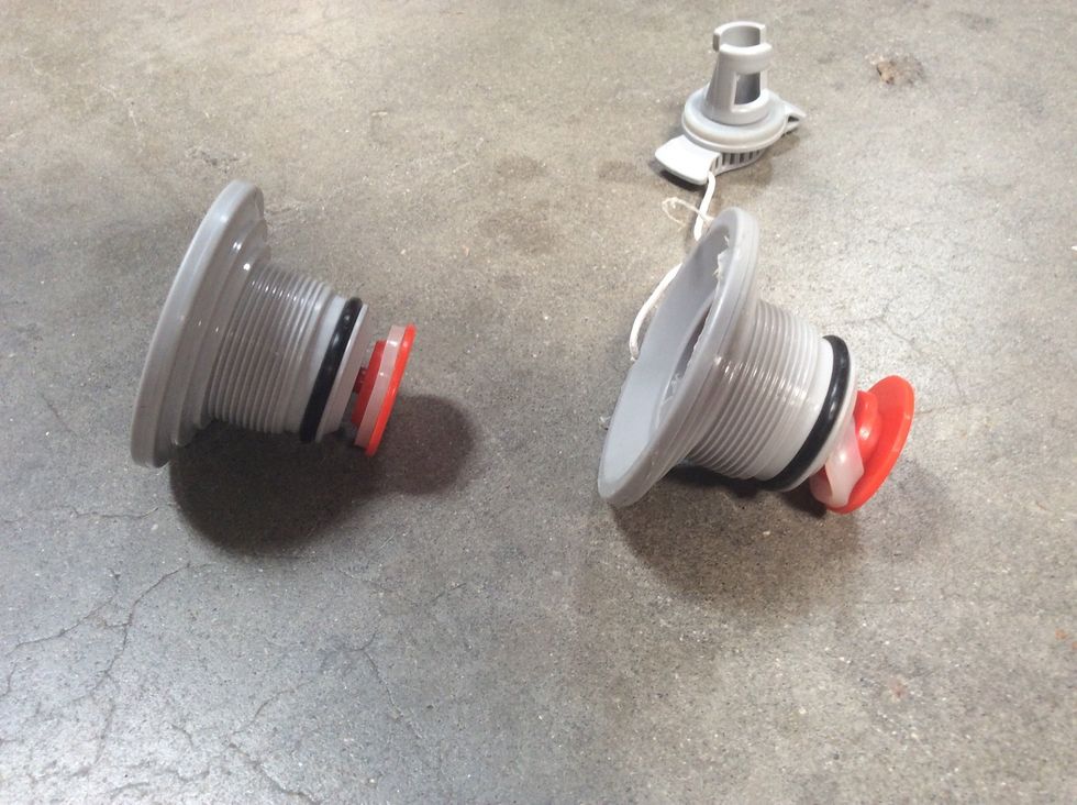 The valve on the left is fine. >>>> The valve on the right has the washer flipped up. This is likely why the board leaked. Simply use your finger to put it back in place.