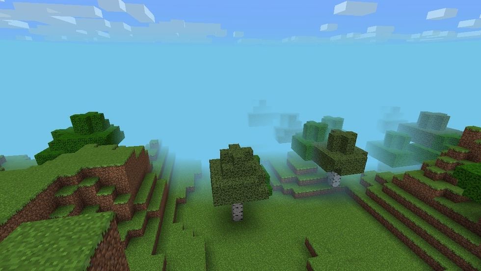 The view distance has been increased. This is before the update's maximum view distance.