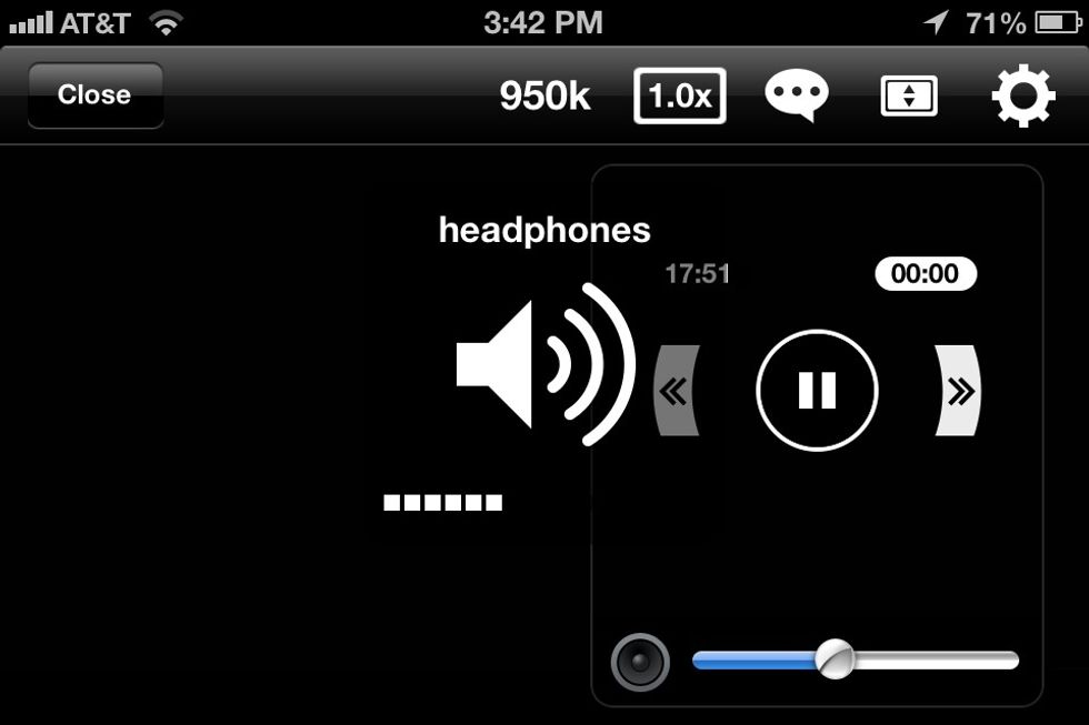 The volume control is the bottom slide bar.