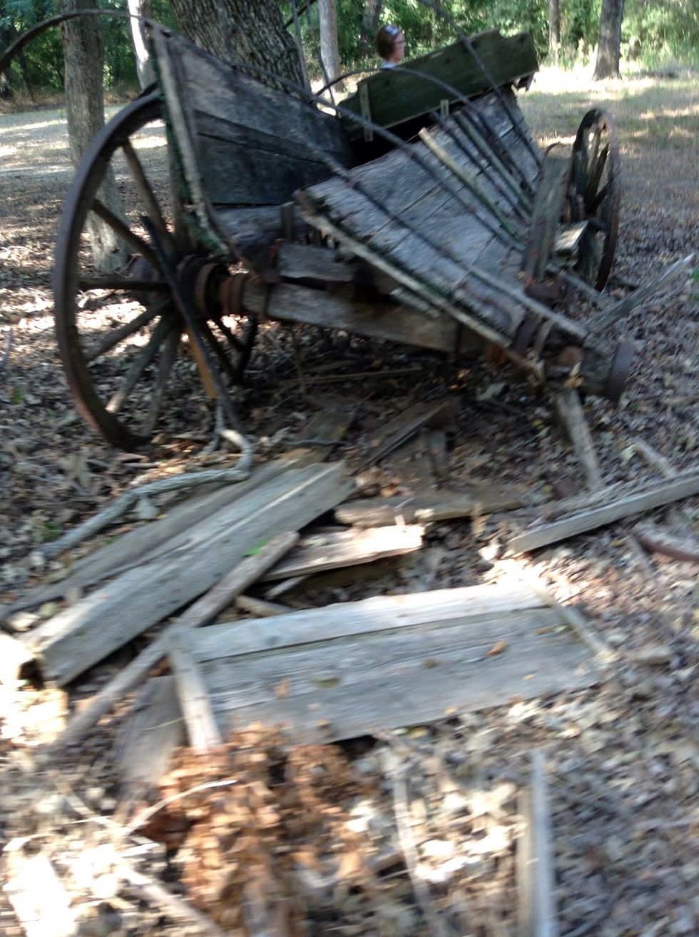 The wagon had a ruff time.