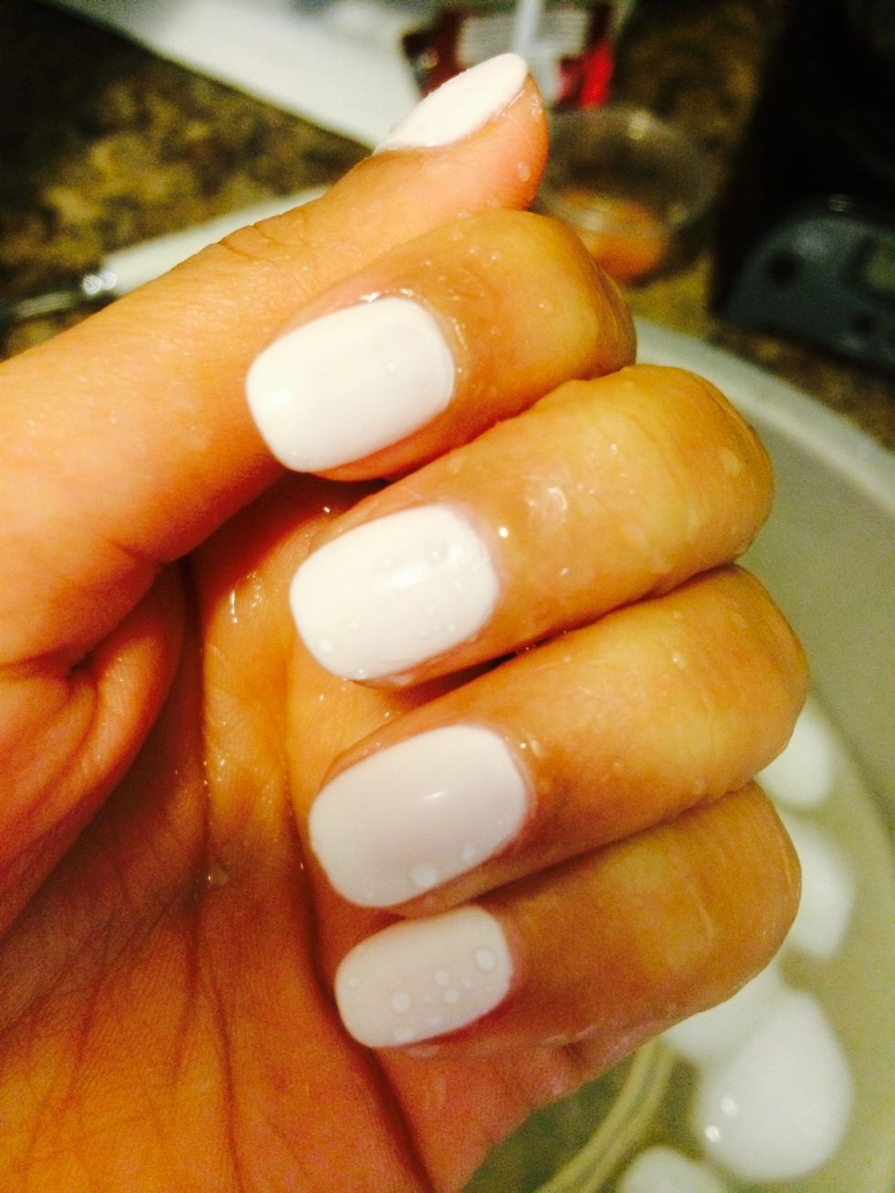 The water is freezing so I only keep it submerged for 10-15 seconds. And repeat couple times. It can vary from person to person so do what's best for you & what's comfortable. Do NOT overdo this step.