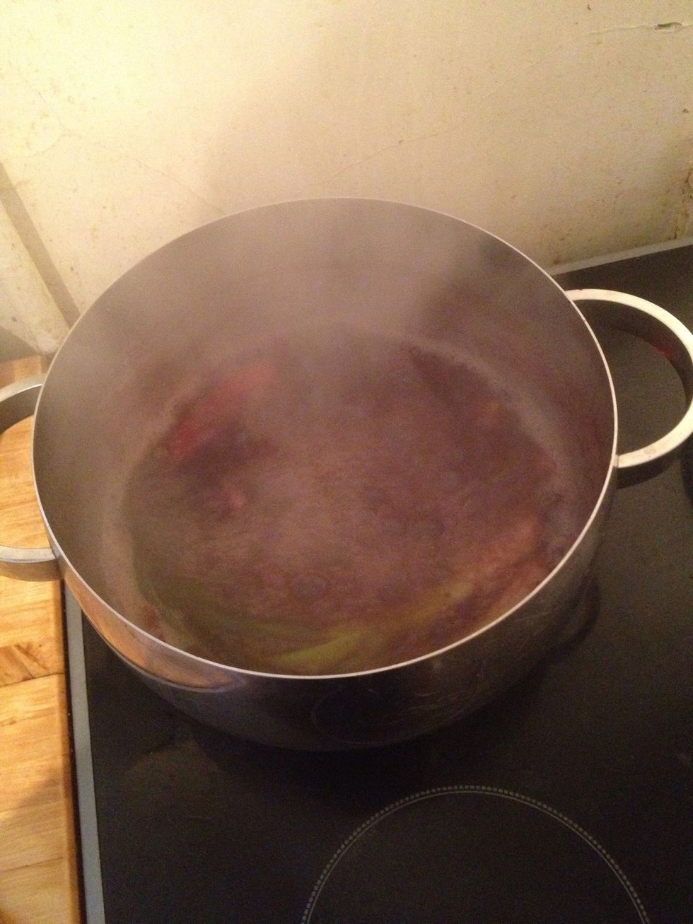 The water will reduce about 40 minutes into cooking - top the water back up to 3/4 full again and keep cooking