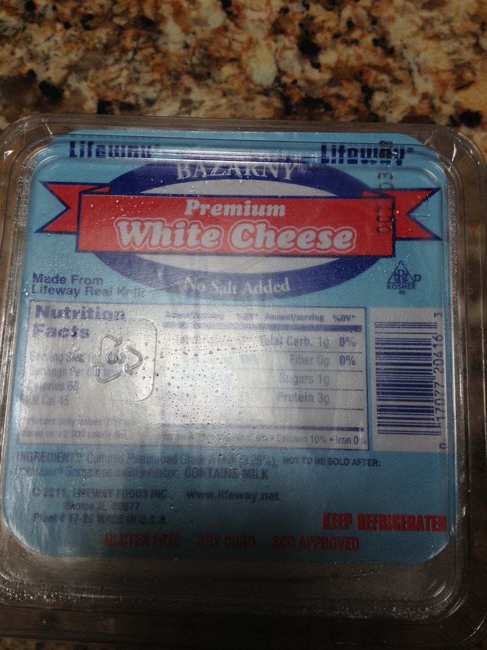 The white cheese we use. Grate it. One box is enough