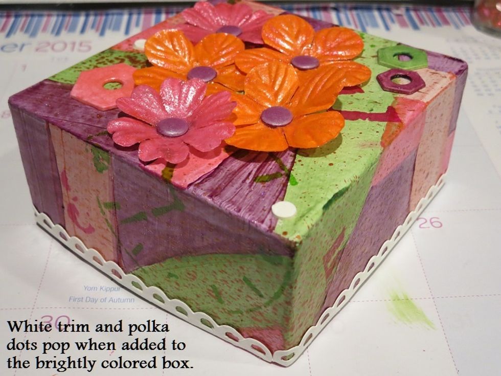 The white dots were originally the centers for the gears.