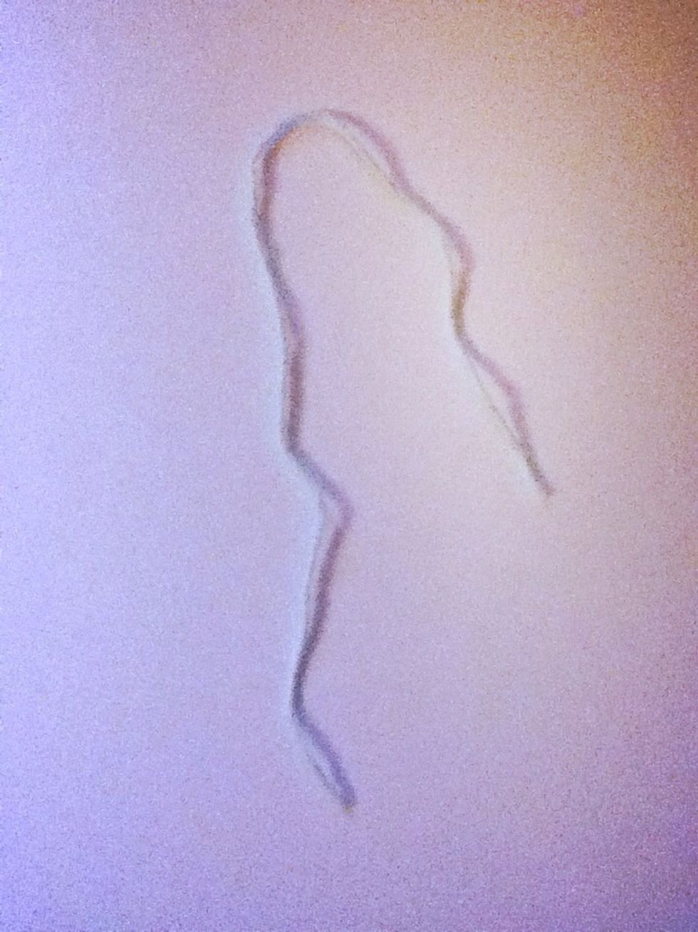 The yarn needs to be about ten inches.