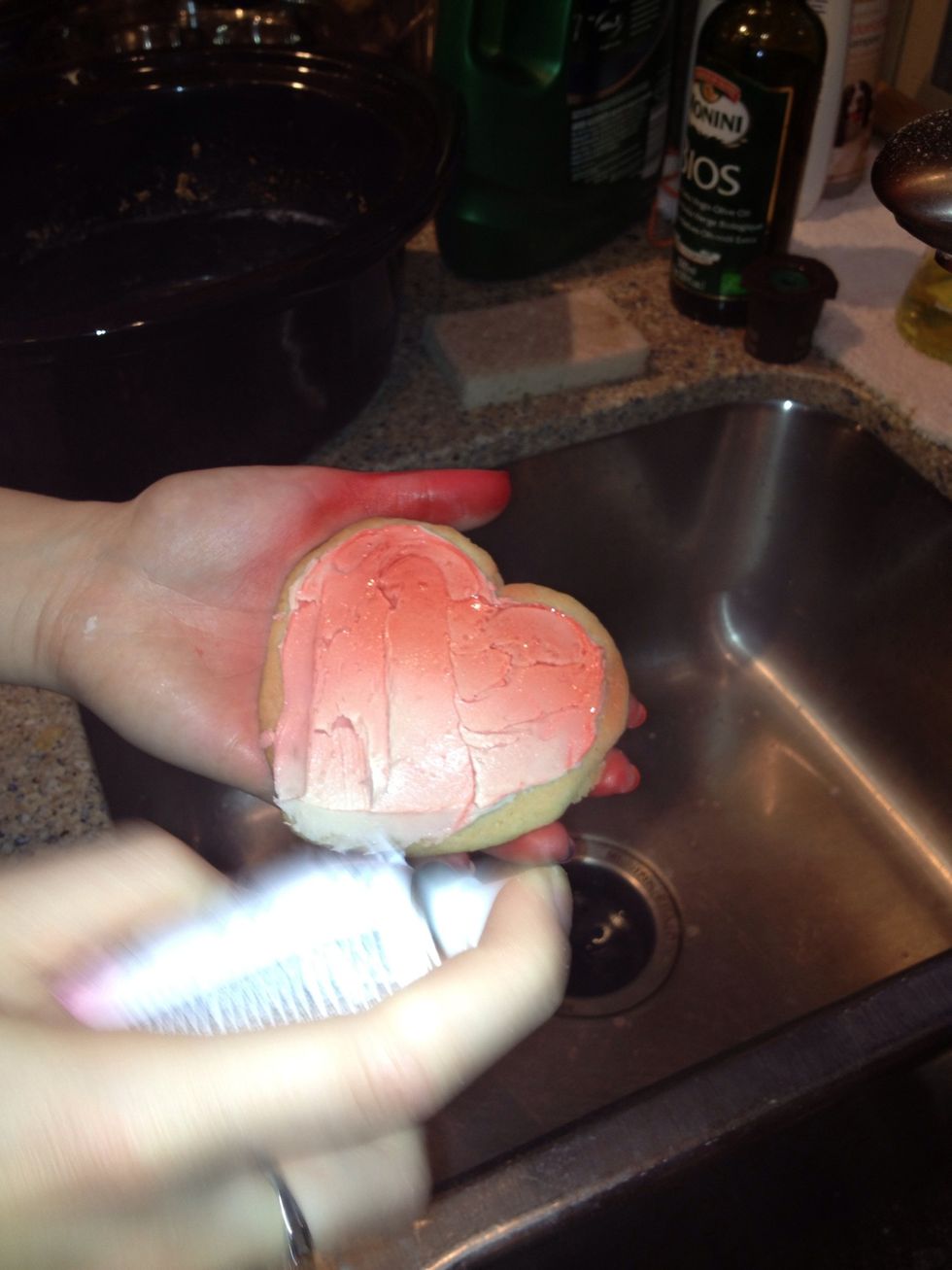 Them comes the fun part... Get your spray on and graffiti it Ombr\u00e9 style! Start at the bottom of the heart with a light mist working up the heart with a more intense color \ud83d\ude03