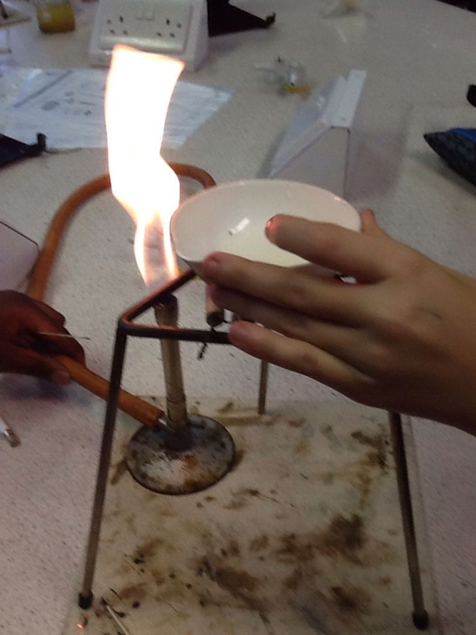 Them place your water that you had flasked... Onto the pipestem...