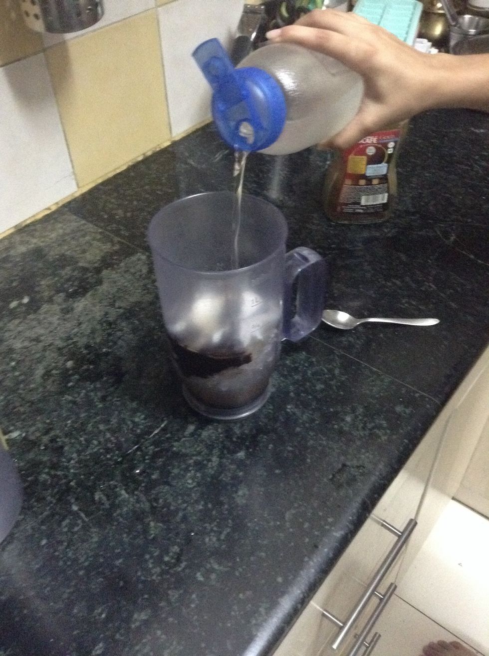 Then 1/4 cup of water